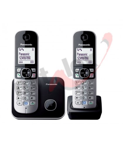 BEŽIČNI TELEFON PANASONIC KX-TG6812FXB CRNI 2sl