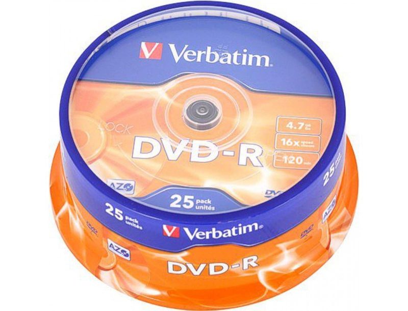 DVD-R MEDIJ VERBATIM 25PK CB 16X 4,7GB na postolju