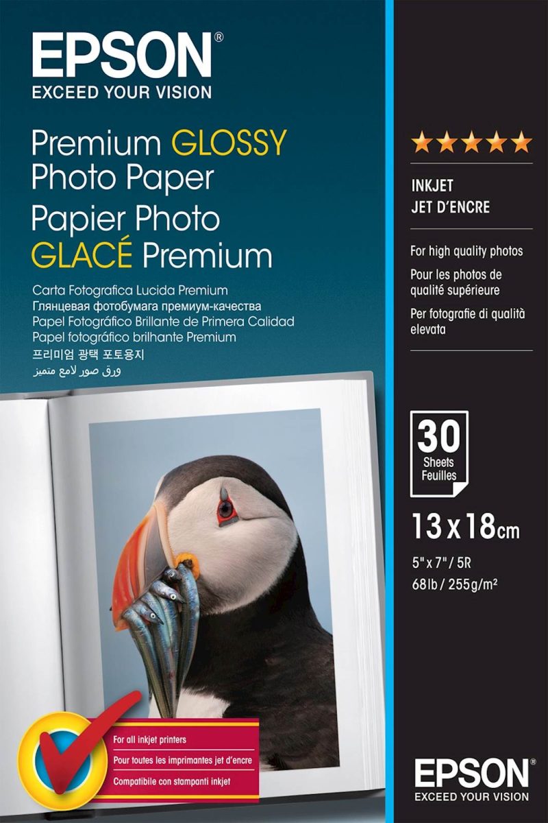 Papir EPSON Premium Glossy 13x18, 30l, 255g/m2