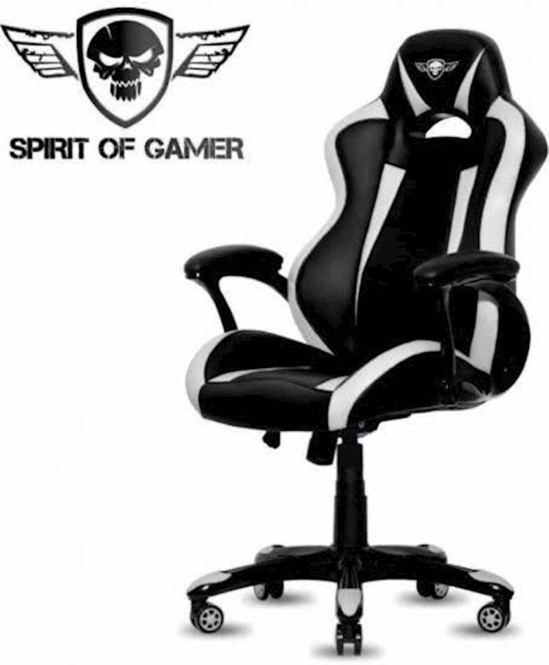 Gaming stolica Spirit of gamer RACING crno-bijela - Image 2