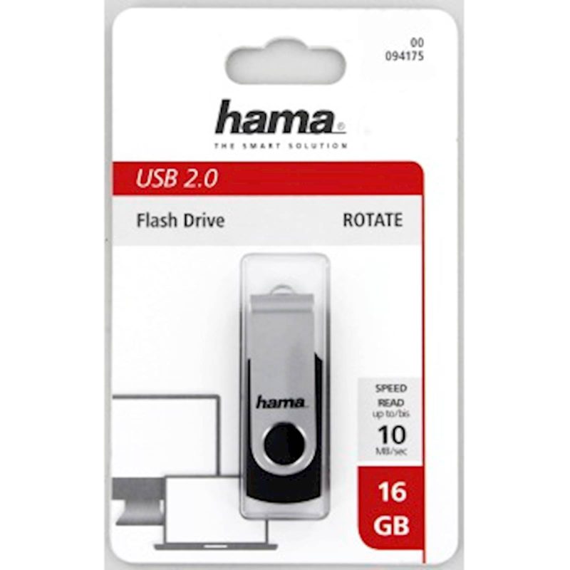 USB HAMA ROTATE 2.0 16GB, 10MB/s, black/silver - Image 5