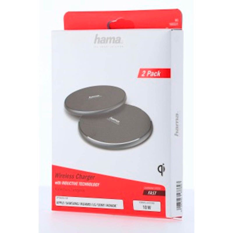 Wireless punjač HAMA QI-FC 10 crni, set od 2 kom - Image 3