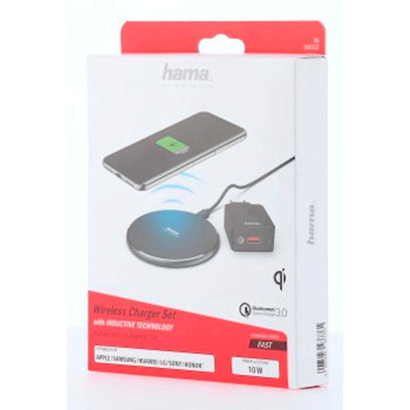 WIRELESS PUNJAČ HAMA QI-FC 10 CRNI, SET S ADAPTEROM - Image 2