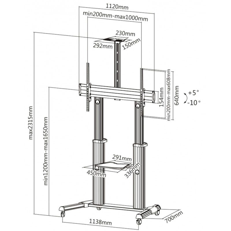 Nosač REFLECTA TV stand 100VC-Shelf - Image 3