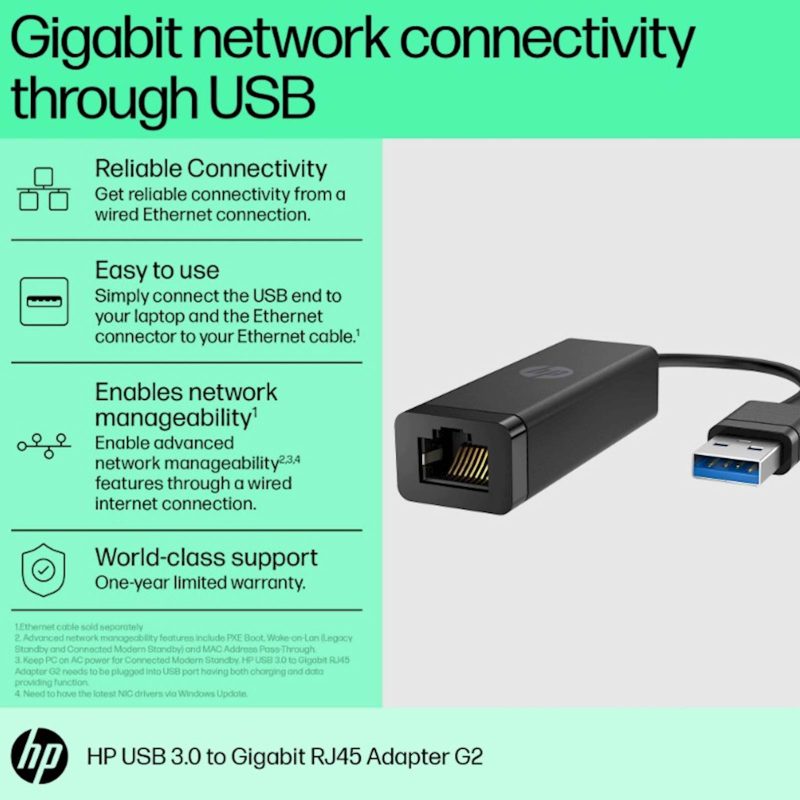 Adapter HP USB-A 3.0 na RJ-45 G2 - Image 3