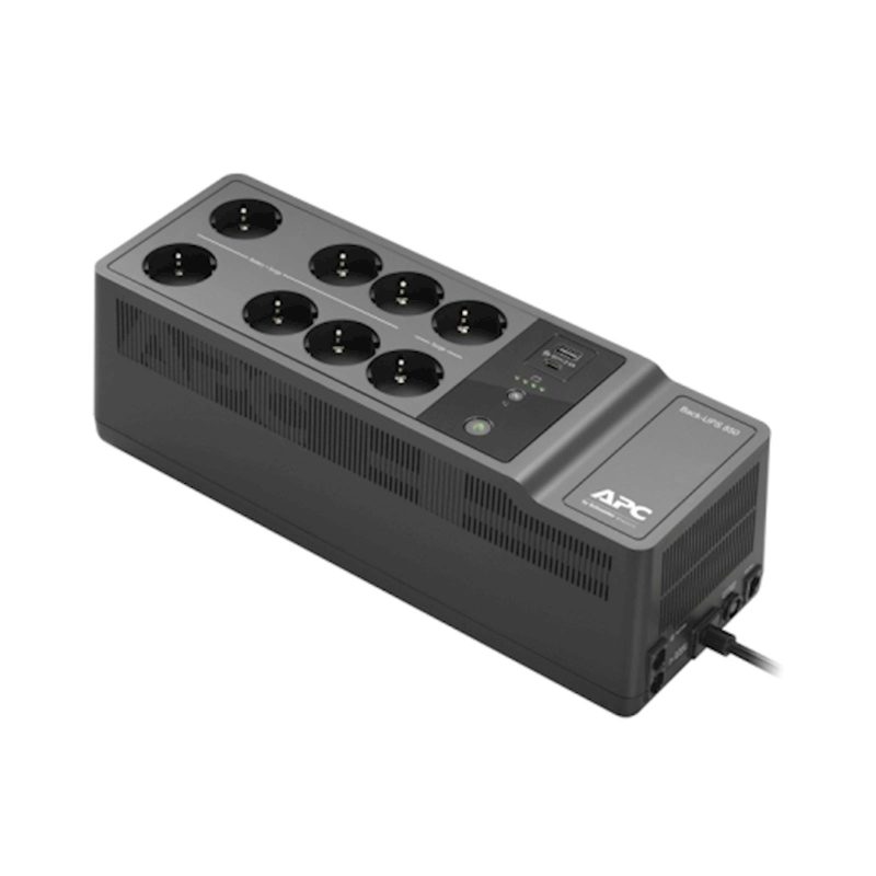 Back-UPS APC 850VA, 230V, USB Type-C i A portovi za punjenje, 8 Schuko CEE 7 utičnica (2 prenapona)