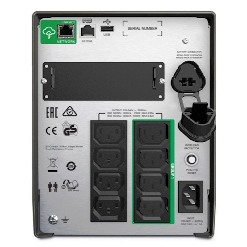 Smart-UPS APC,1000VA, Tower, 230V, 8x IEC C13, SmartConnect Port+SmartSlot, AVR, LCD - Image 4