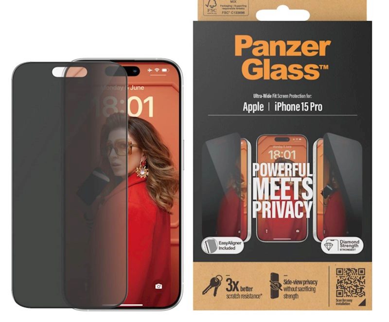 Zaštitno staklo PG iPhone 15 Pro Privacy