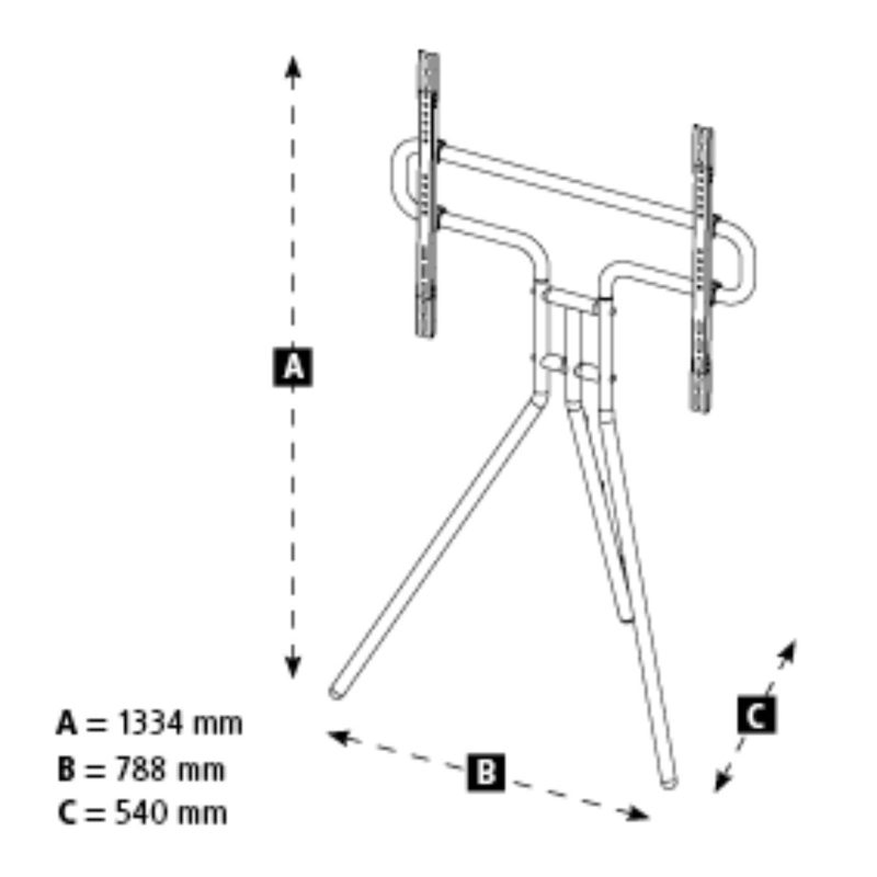 NOSAČ HAMA FIX ZA TV, 65IN, 3 STAR, CRNI - Image 5